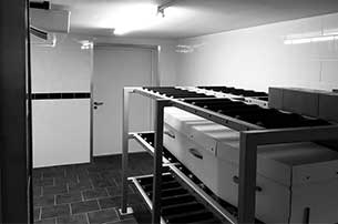 Purpose built cold room Narberth Crematorium 